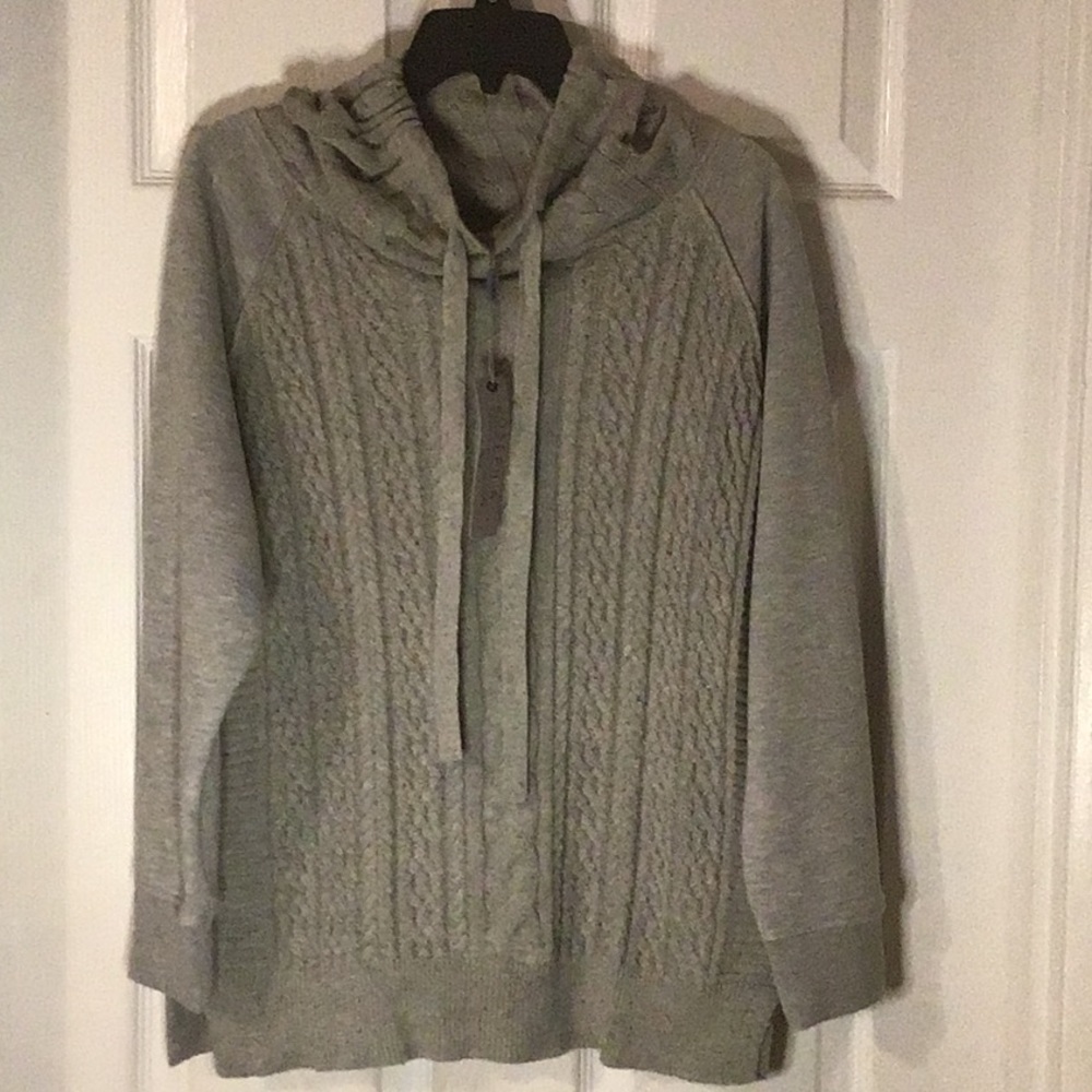 Joseph A. Drawstring Collar Ribbed Sweater